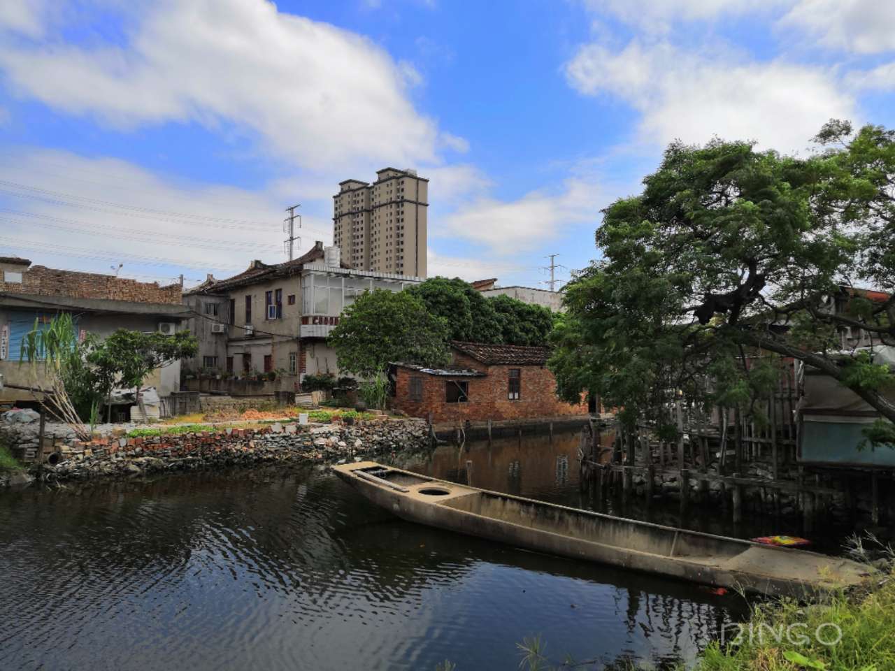 雙福回族村水鄉建築農田