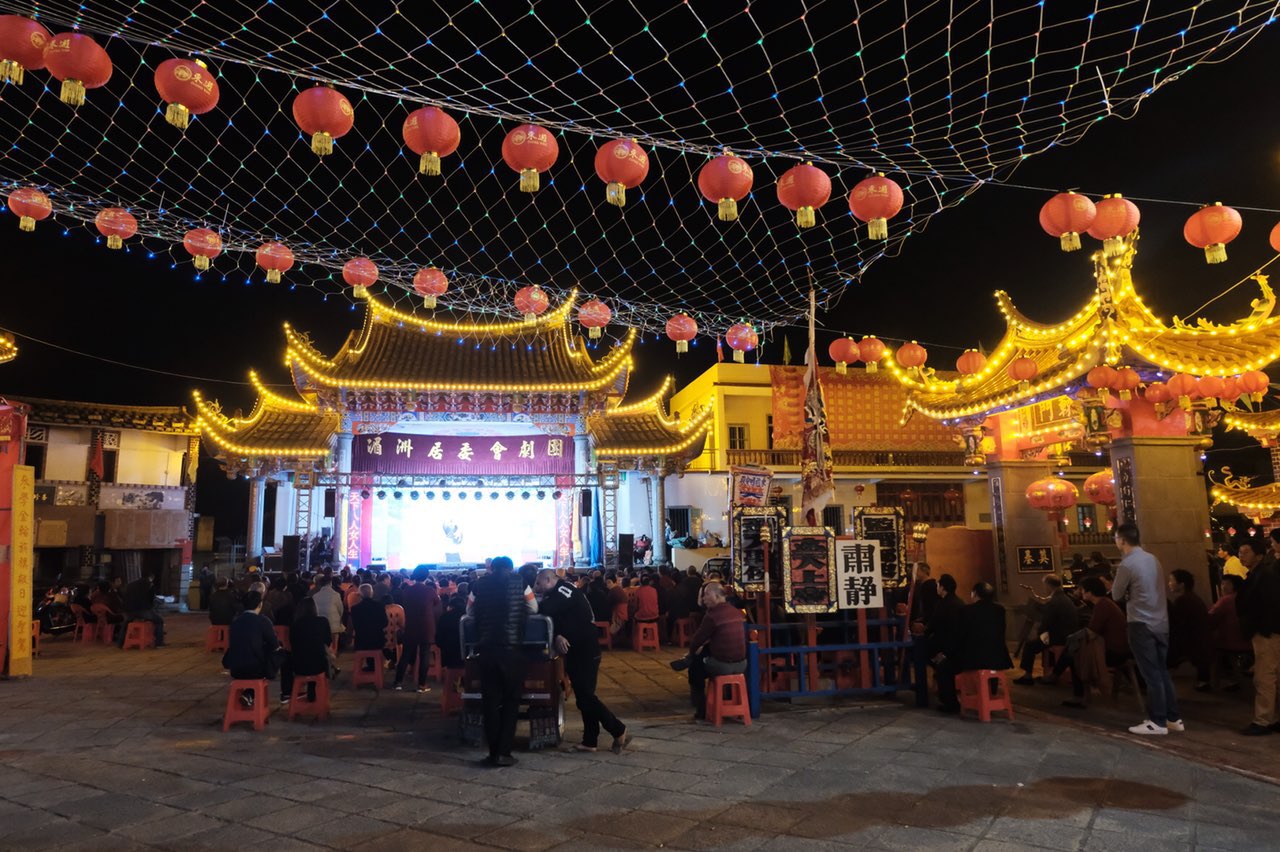 涵江区石庭东游明安殿持戒之夜景,明天凌晨4点出戒!